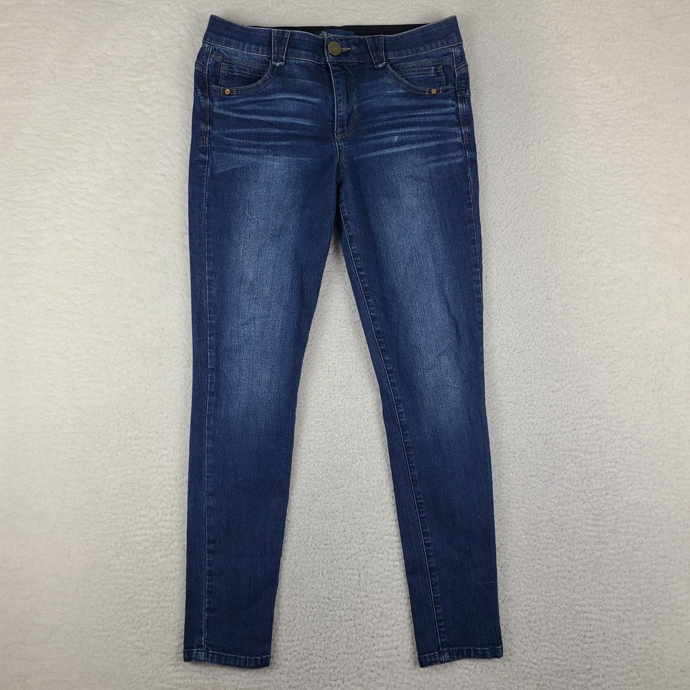 Democracy Jeans Womens 10 Blue Ab Solution Skinny Dark Wash Denim *